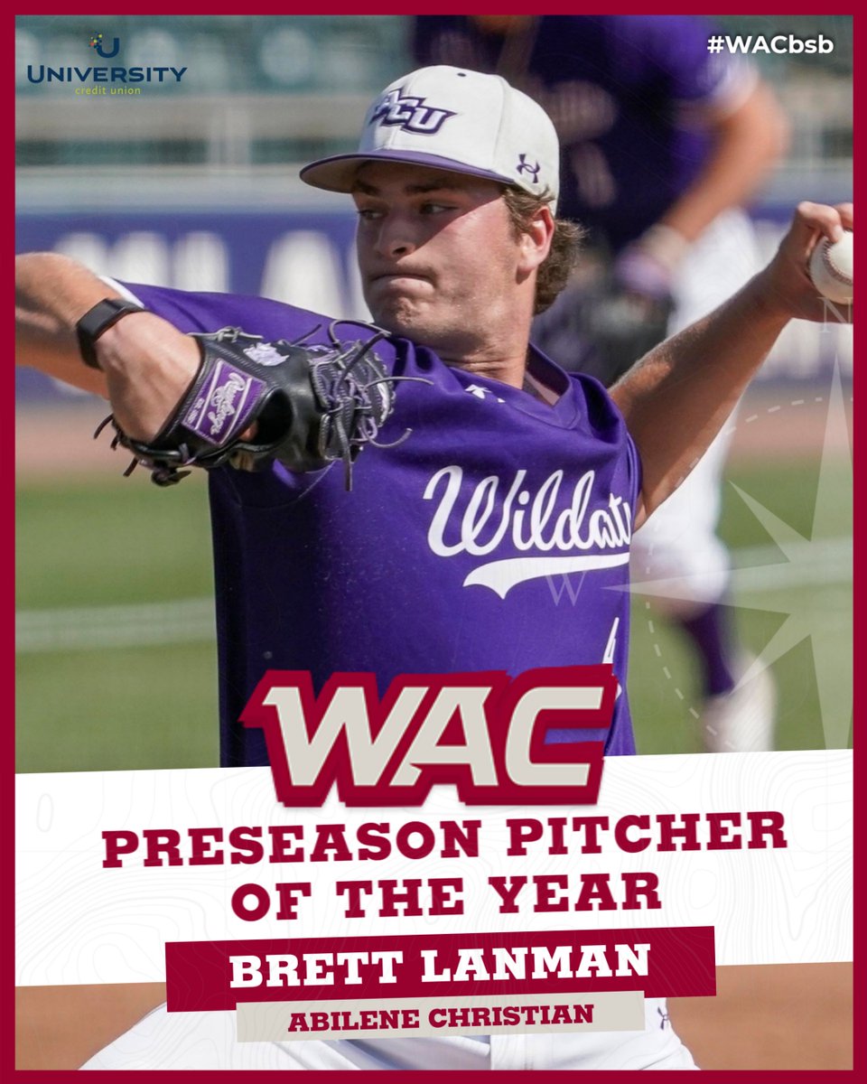 ⚾️ 2025 WAC Baseball Preseason Pitcher of the Year⚾️
presented by <a href="/UCU_LA/">University Credit Union</a>

Brett Lanman | <a href="/ACU_Baseball/">ACU Baseball</a> 

#OneWAC x #WACbsb