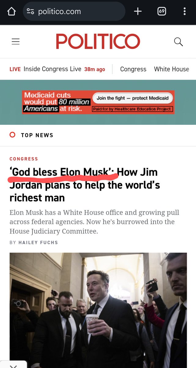 This is the last thing I expected to see on <a href="/politico/">POLITICO</a> 's site at this exact moment.

Doge <a href="/elonmusk/">Elon Musk</a> <a href="/pmarca/">Marc Andreessen 🇺🇸</a>