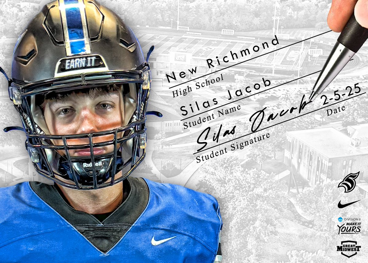 Thomas More Football (@tmu_football) on Twitter photo Welcome to Saints Nation!!
📱<a href="/SiJacob2025/">Silas Jacob</a>
🏫 New Richmond HS
🏈 <a href="/NRHSFootball_/">New Richmond Football</a>
#EarnIt ⚪️⚫️🔵™️ Welcome to Saints Nation!!
📱<a href="/SiJacob2025/">Silas Jacob</a>
🏫 New Richmond HS
🏈 <a href="/NRHSFootball_/">New Richmond Football</a>
#EarnIt ⚪️⚫️🔵™️