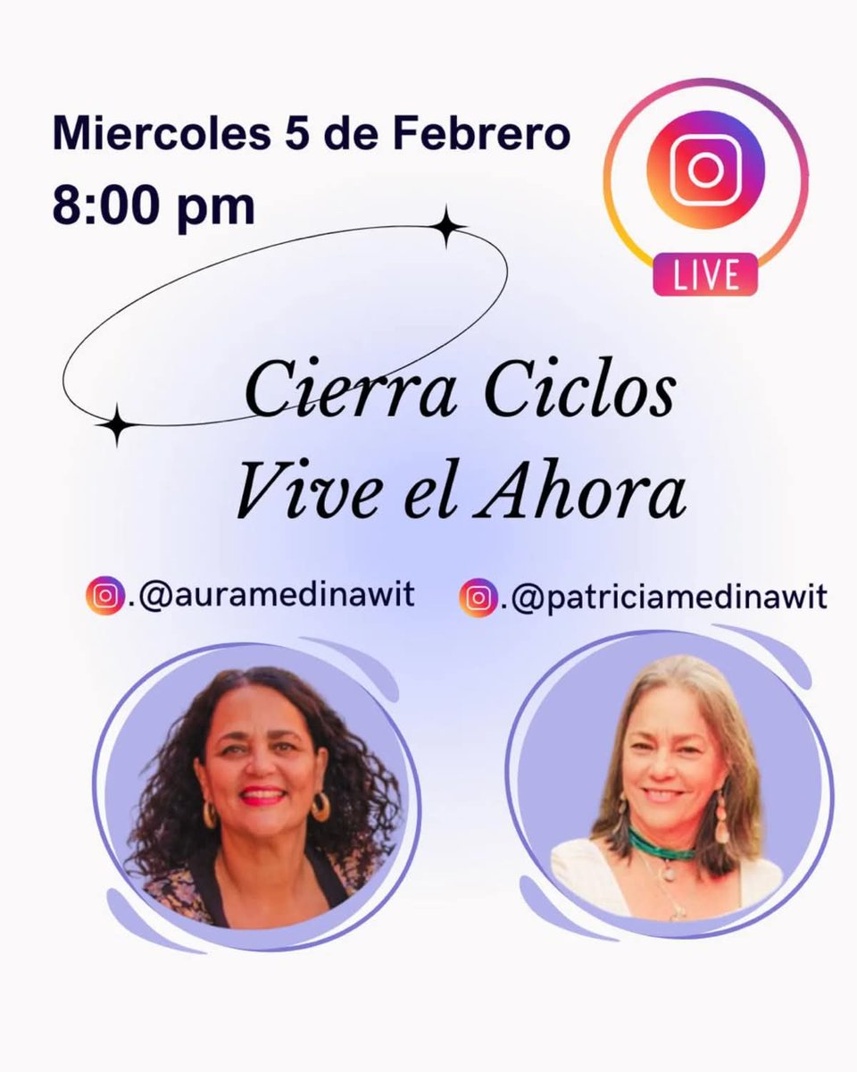 Nuestra percepción del pasado influye en nuestro presente y futuro. Reescribir nuestra historia con amor y valentía nos permite crecer, transformarnos y liberarnos de la culpa.
Hoy por Instagram a las 8 PM. Acompáñanos! 
#auramedinadewit #cerrarciclos #vivirahora