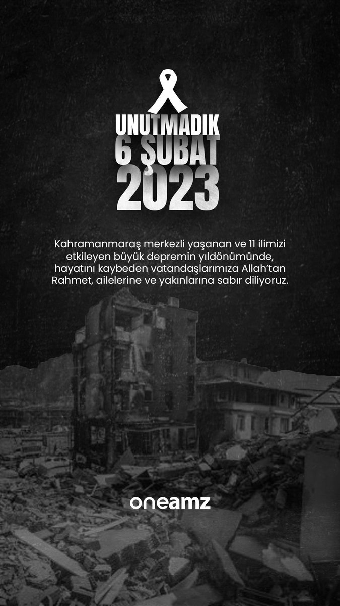 “Unutamadık, Unutmayacağız” 

#AsrınFelaketi  #6subat2023