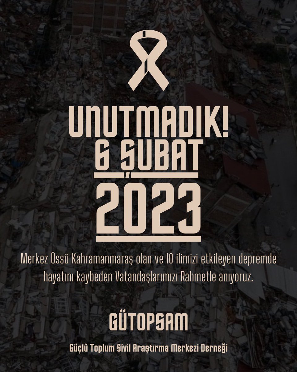 gutopsam's tweet photo. “04:17 - 06 / Şubat / 2023”
Unutmadık,Unutmayacağız..
Rahmetle Anıyoruz…
• Kahramanmaraş
• Hatay
• Adıyaman
• Gaziantep
• Diyarbakır
• Kilis
• Adana
• Osmaniye
• Malatya
• Şanlıurfa 

@gutopsam https://t.co/6WgdgaYnvf