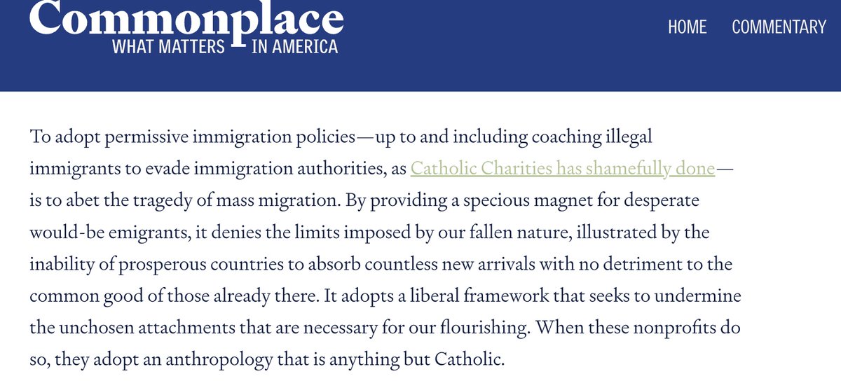 commonplc's tweet image. There's nothing Catholic about an immigration policy that "abets the tragedy of mass migration," @EADoak explains. 

Doing so harms both those looking to come here and those already here: