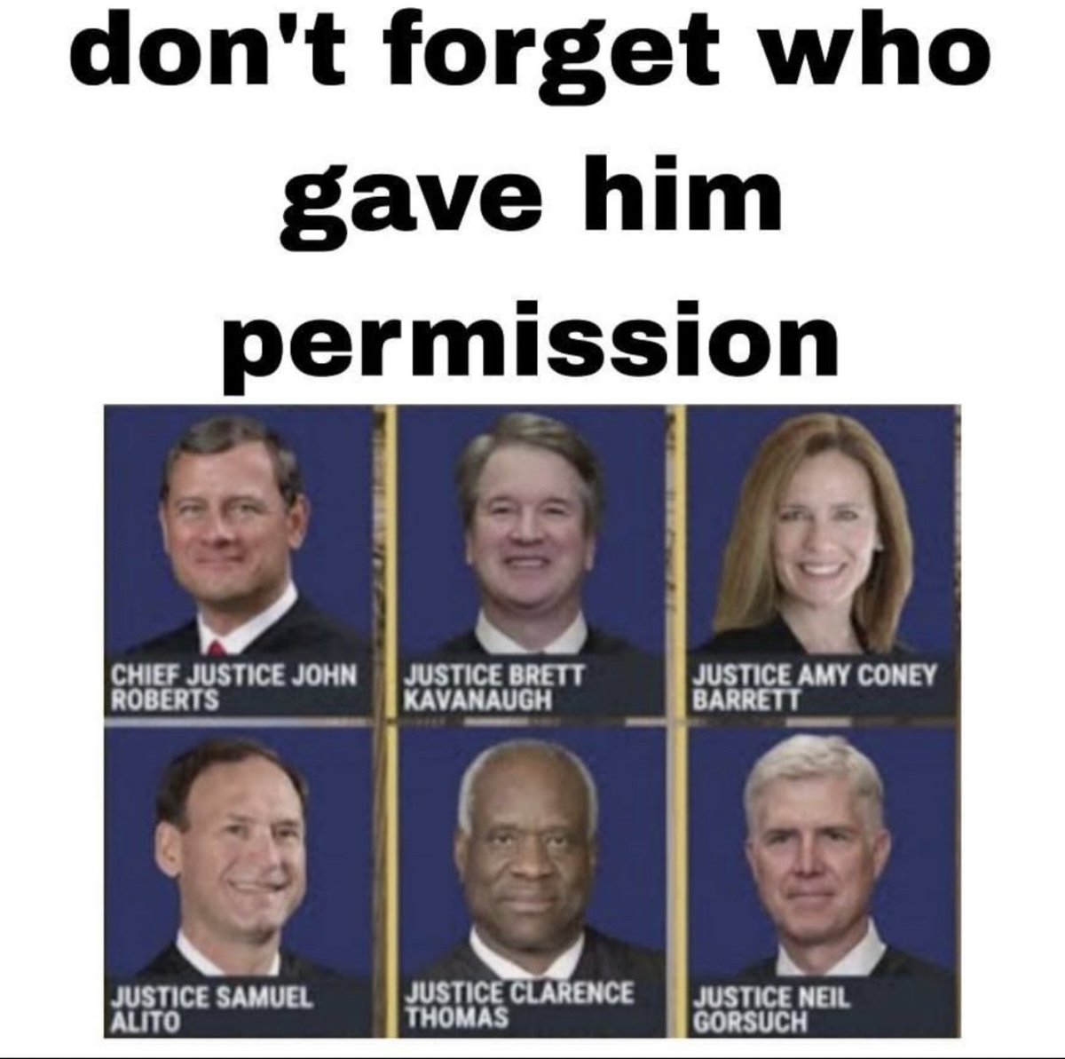 On July 1st, 2024, these six Republican Supreme Court justices handed down an asinine and dangerous decision that gives Trump the sweeping immunity from prosecution he is now using to commit unconstitutional acts and destroy our government and Democracy before our very eyes.