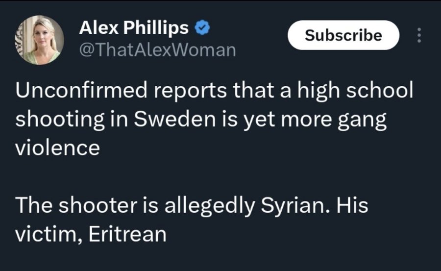 White Far Right racist who murdered immigrants at school actually.

Though neither the Far Right nor the Media will cover this, so the only chance is if you RT.