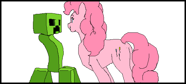 PrismaJC's tweet photo. Rather explosive personalities, these two are.

   Yet another MSPaint doodle from times long passed.
#creeper #minecraftart #mlpfim #mlpfanart #PinkiePie https://t.co/gDRpVGoVQ5