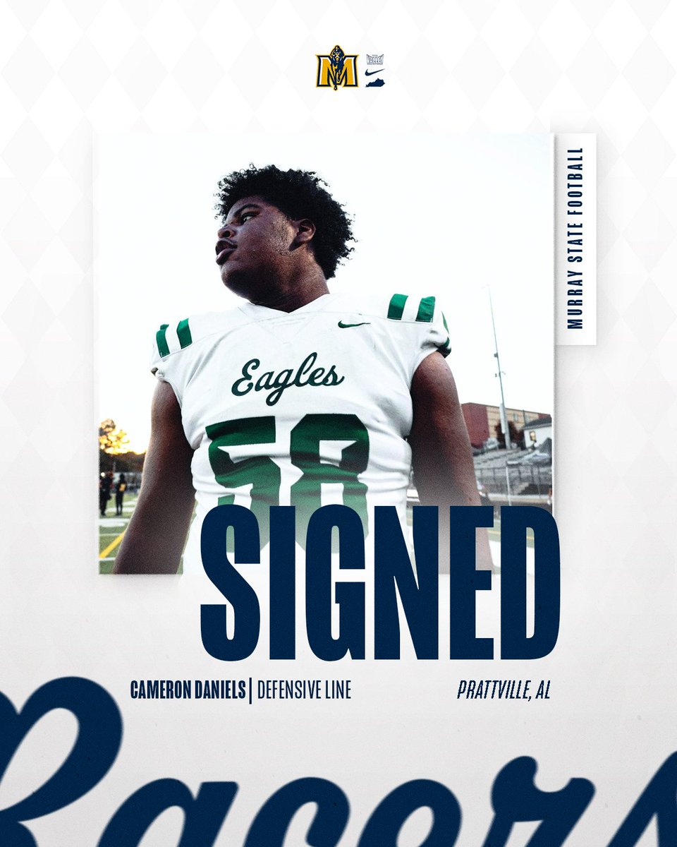 Murray State Football (@racersfootball) on Twitter photo πππ‘ππ€π’π π©π€ π©ππ πππ βοΈ
πͺͺ <a href="/CamDaniels58/">Cameron Daniels C/0 2025 GA</a>
π 6'3 // 285 lbs, Defensive Line
π Prattville, AL
#GoRacersπ πππ‘ππ€π’π π©π€ π©ππ πππ βοΈ
πͺͺ <a href="/CamDaniels58/">Cameron Daniels C/0 2025 GA</a>
π 6'3 // 285 lbs, Defensive Line
π Prattville, AL
#GoRacersπ