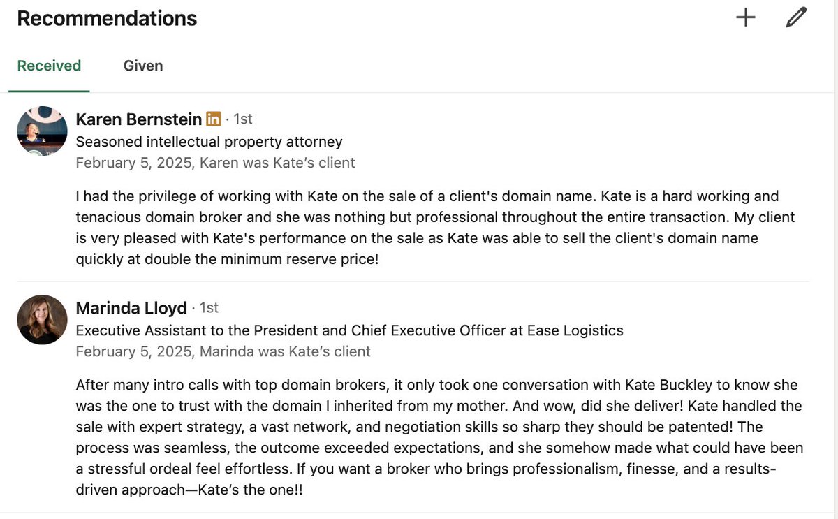 While it's always fun to close two 6-figure domain sales on the same day, it's even better to read these words from our valued clients. Happy Clients. Glowing Feedback: Defining.com/testimonials
