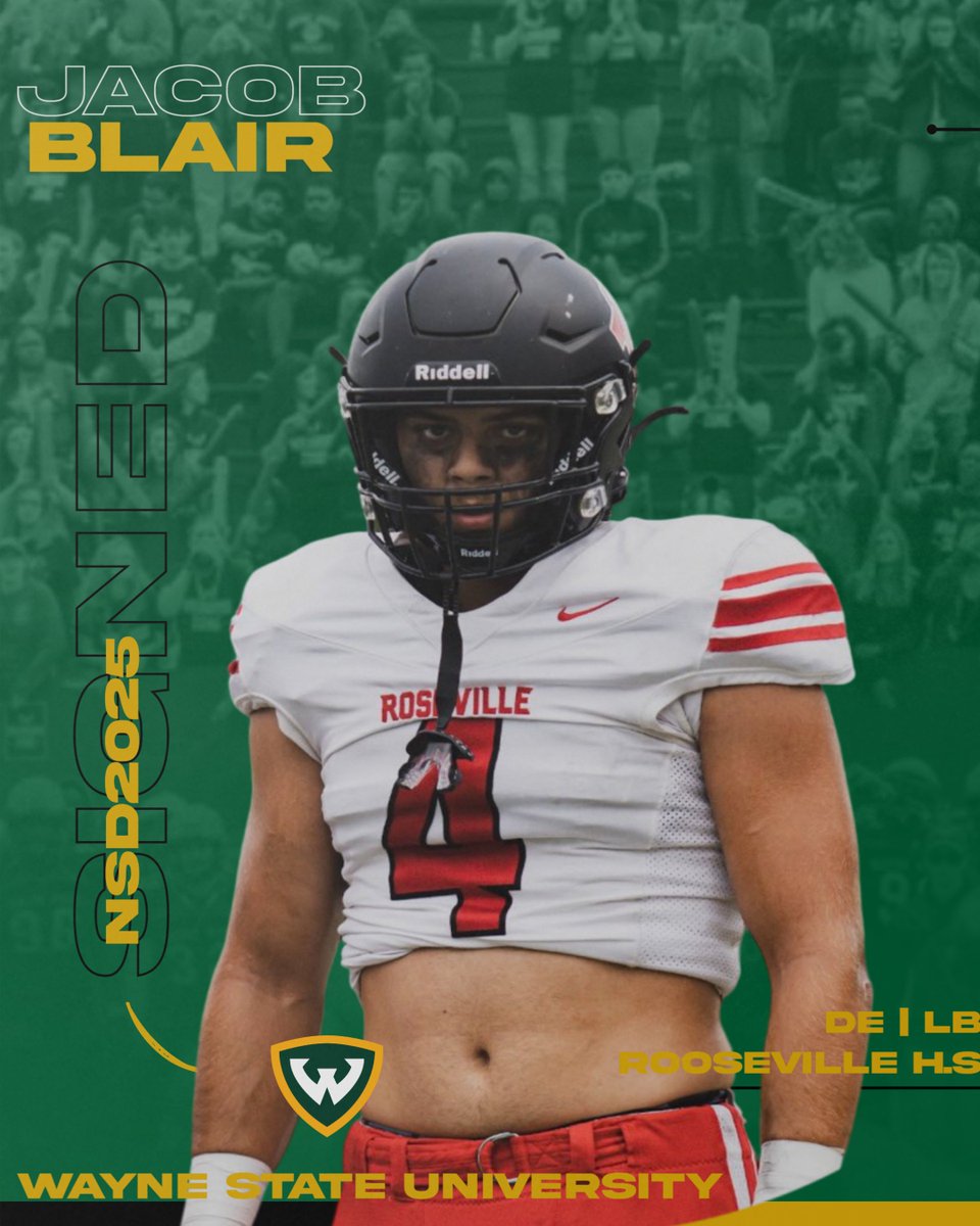 Wayne State Football (@wsuwarriorfb) on Twitter photo Ready to compete, DE | LB from Roseville. Jacob, lets get after the quarterback!!!!
<a href="/jacobblair24_/">Jacob Blair</a> Ready to compete, DE | LB from Roseville. Jacob, lets get after the quarterback!!!!
<a href="/jacobblair24_/">Jacob Blair</a>