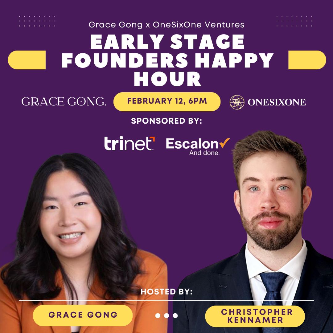 Super excited to co-host an early-stage founder happy hour with my friend <a href="/Chrisrk20/">christopher kennamer</a>  from <a href="/161ventures/">OneSixOne Ventures</a> . 

If you're building something exciting, come hang out with us!