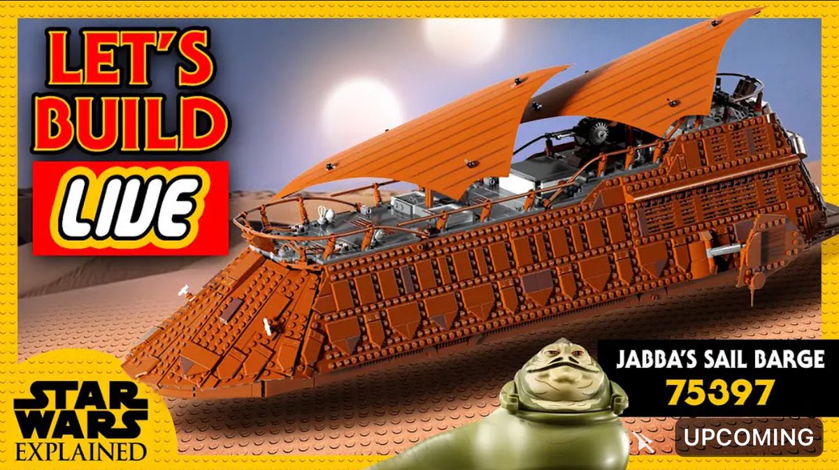 StarWarsExplain's tweet image. We’re building Jabba’s sail barge LIVE at 6pm est - come hang out and ask us anything!

🔗 below 👇