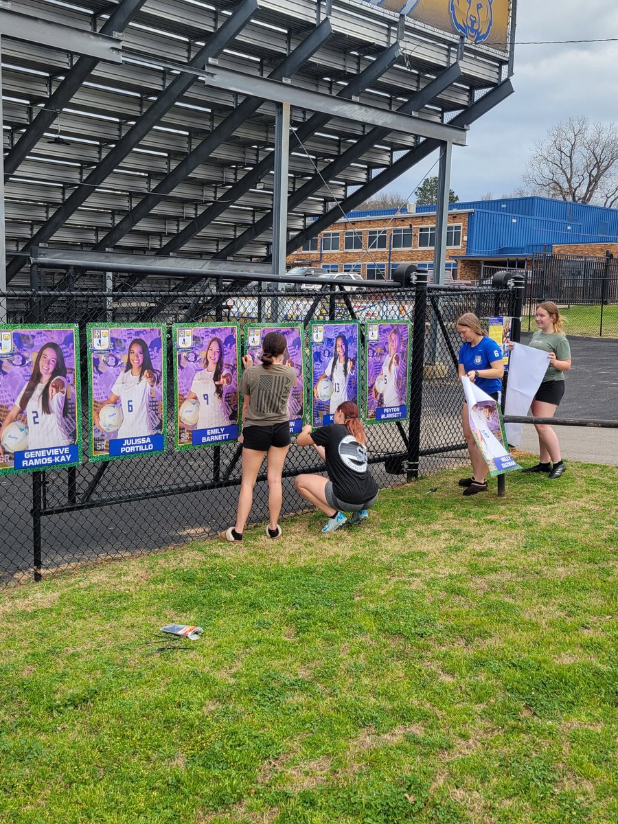 Finally got around to hanging their senior banners!