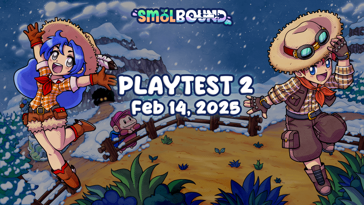 Smolbound Playtest 2 is coming - get ready to restore the land, fight back the miasma, and prove your farming &amp; combat skills!

📅 Mark your calendars: Feb 14 @ 4PM UTC - Feb 17 @ 4PM UTC

Spots are limited! If you own a Porpoise or Smol Brain, sign up now before it’s too late!