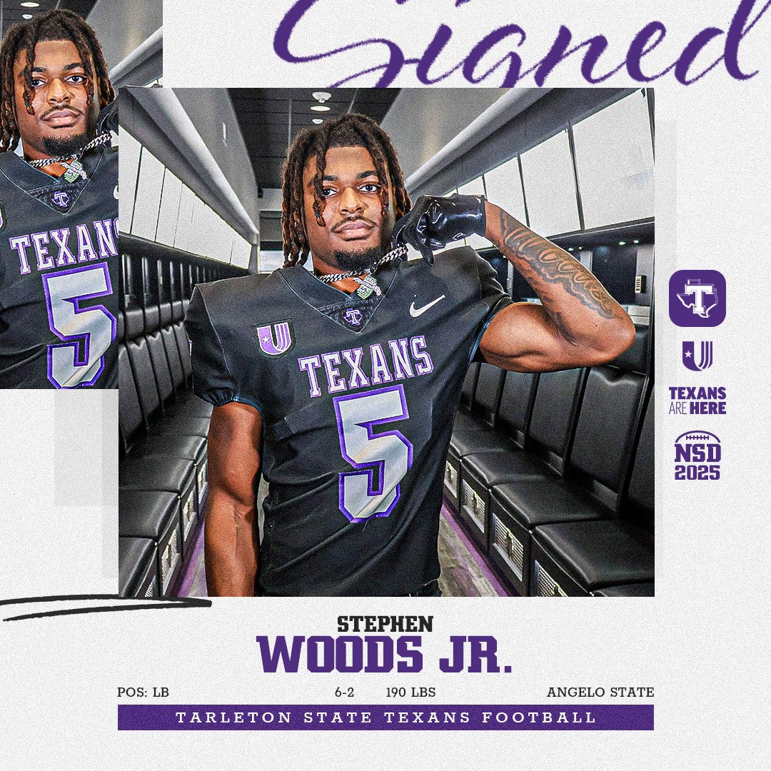 Tarleton State Football (@tarletonfb) on Twitter photo Woods is coming off of a career year in which he was a First Team All-LSC player. This past season <a href="/BangoutWoods/">Stephen Woods Jr.</a> recorded 66 tackles, two sacks, three tackles for loss, an interception and four pass breakups.
Full Bio: tinyurl.com/mtxxv9kn Woods is coming off of a career year in which he was a First Team All-LSC player. This past season <a href="/BangoutWoods/">Stephen Woods Jr.</a> recorded 66 tackles, two sacks, three tackles for loss, an interception and four pass breakups.
Full Bio: tinyurl.com/mtxxv9kn