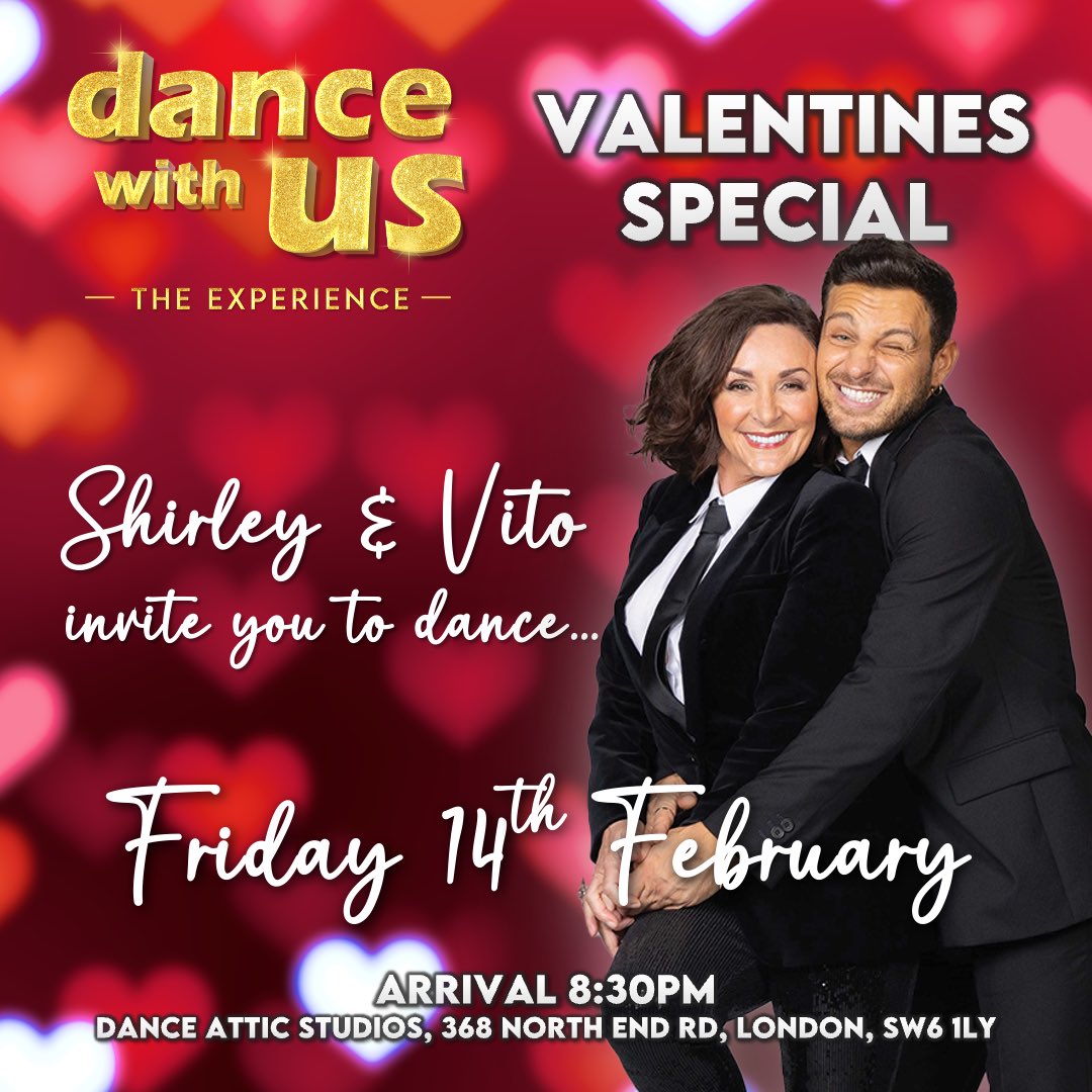Shirley Ballas (@shirleyballas) on Twitter photo Have you got your tickets ? Please come and dance with us on Valentines Day 💌❤️ <a href="/Vito__Coppola/">VITO COPPOLA</a>
dancewithus.info Have you got your tickets ? Please come and dance with us on Valentines Day 💌❤️ <a href="/Vito__Coppola/">VITO COPPOLA</a>
dancewithus.info