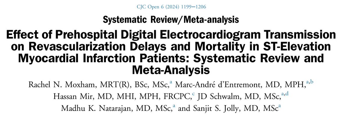 Here's a standout study from our recent screen for new evidence for the PEP Program. emspep.cdha.nshealth.ca
"ECG transmission in STEMI...reduced door-to-device times, first-medical-contact-to-device times, and mortality."
cjcopen.ca/article/S2589-…
