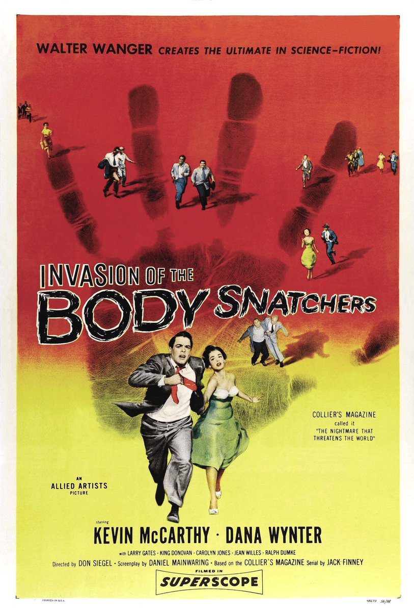 FilmNewsNos's tweet image. 🎬MOVIE HISTORY: 69 years ago today, February 5, 1956, the movie ‘Invasion of the Body Snatchers’ opened in theaters!

#KevinMcCarthy #DanaWynter #KingDonovan #CarolynJones #LarryGates #VirginiaChristine #RalphDumke #KennethPatterson #GuyWay #JeanWilles #EileenStevens #DonSiegel