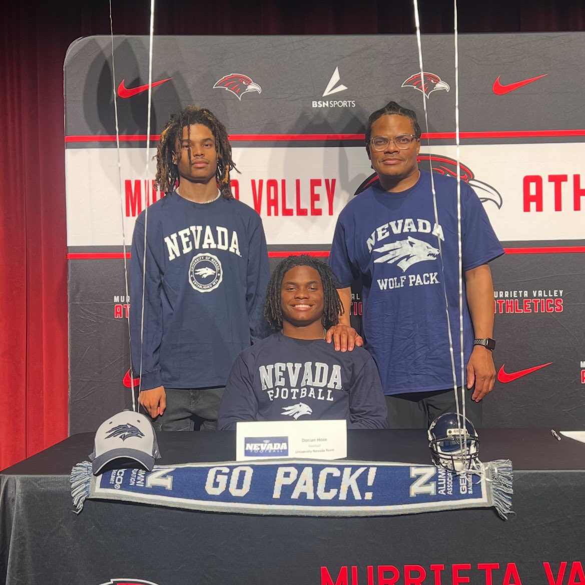 Dorian Hoze of Murrieta Valley puts pen to paper on Signing Day. Nevada.

Well deserved.