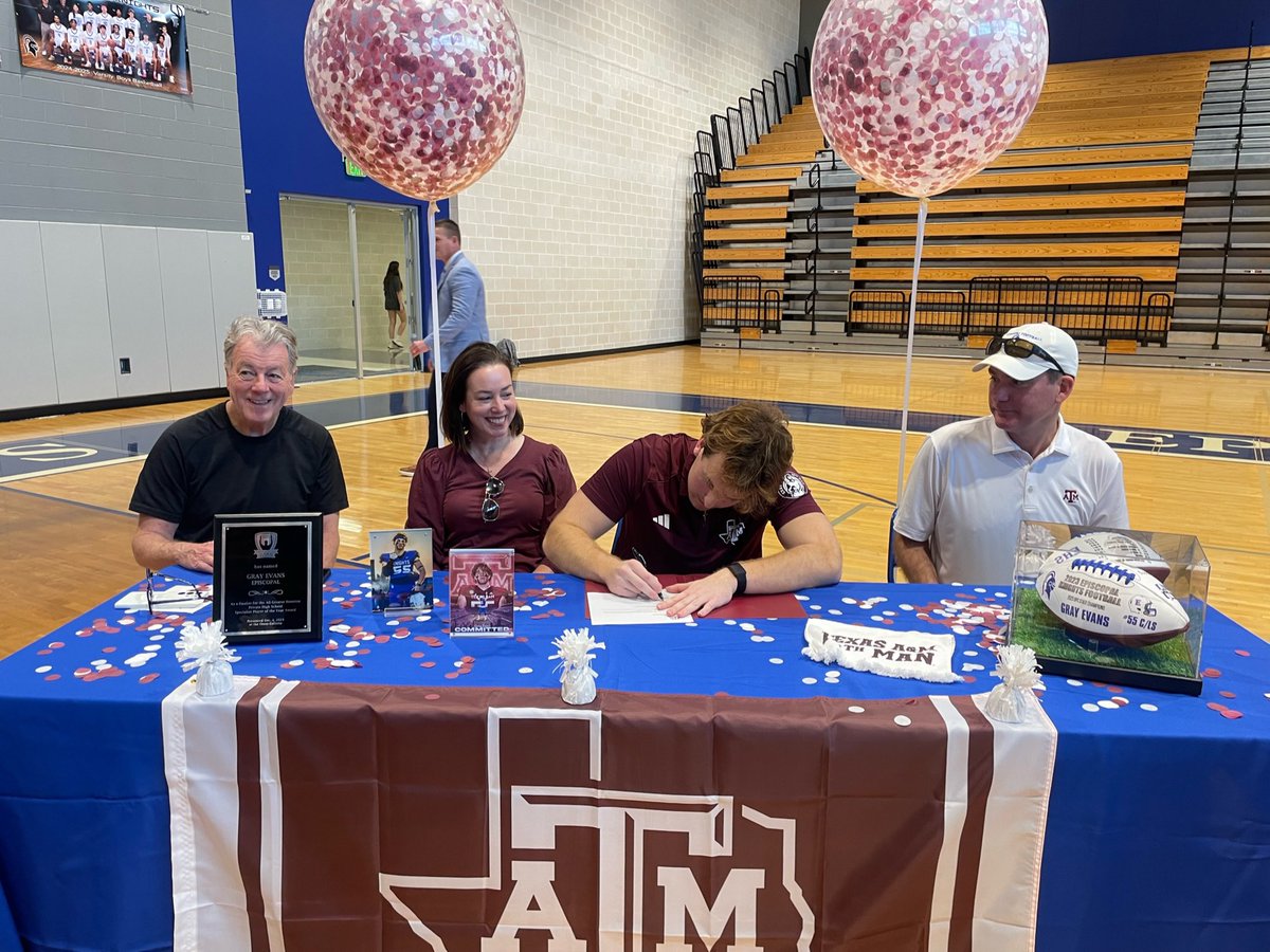 Gray Evans ✝️ (@grayevans13) on Twitter photo Officially an Aggie!! Thank you to everyone who has helped me get to this point!! <a href="/CoachMikeElko/">Coach Mike Elko</a> <a href="/Coach_Dougherty/">Patrick Dougherty</a> <a href="/CoachKLars/">Keith Larson</a> <a href="/AggieFootball/">Texas A&M Football</a> #Gigem👍 Officially an Aggie!! Thank you to everyone who has helped me get to this point!! <a href="/CoachMikeElko/">Coach Mike Elko</a> <a href="/Coach_Dougherty/">Patrick Dougherty</a> <a href="/CoachKLars/">Keith Larson</a> <a href="/AggieFootball/">Texas A&M Football</a> #Gigem👍