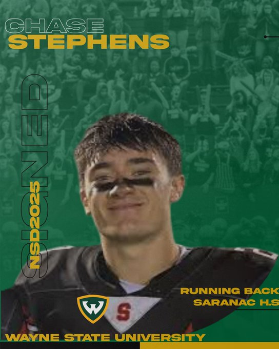 The D Zone (@thed_zone) on Twitter photo Saranac 2025 WR/RB Chase Stephens has signed with Wayne State
football.thedzone.com/players/chase-…
<a href="/ChaseSteph07/">Chase Stephens</a> <a href="/WSUWarriorFB/">Wayne State Football</a> Saranac 2025 WR/RB Chase Stephens has signed with Wayne State
football.thedzone.com/players/chase-…
<a href="/ChaseSteph07/">Chase Stephens</a> <a href="/WSUWarriorFB/">Wayne State Football</a>