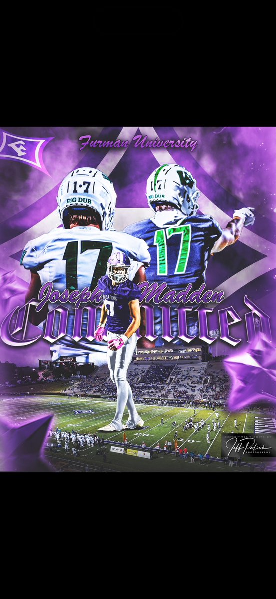 Joseph Madden (@joseph_madden25) on Twitter photo 100% COMMITTED!!🟣🟣
<a href="/PaladinFootball/">Furman Football</a>
<a href="/CoachNickVerna/">Nick Verna</a>
<a href="/CoachKLewDL/">Kevin Lewis</a>
<a href="/FUCoachHendrix/">Clay Hendrix</a>
<a href="/andycapone_whs/">Andy Capone</a>
<a href="/BigDubFootball/">Weddington Football</a>
Go Dins!! 100% COMMITTED!!🟣🟣
<a href="/PaladinFootball/">Furman Football</a>
<a href="/CoachNickVerna/">Nick Verna</a>
<a href="/CoachKLewDL/">Kevin Lewis</a>
<a href="/FUCoachHendrix/">Clay Hendrix</a>
<a href="/andycapone_whs/">Andy Capone</a>
<a href="/BigDubFootball/">Weddington Football</a>
Go Dins!!