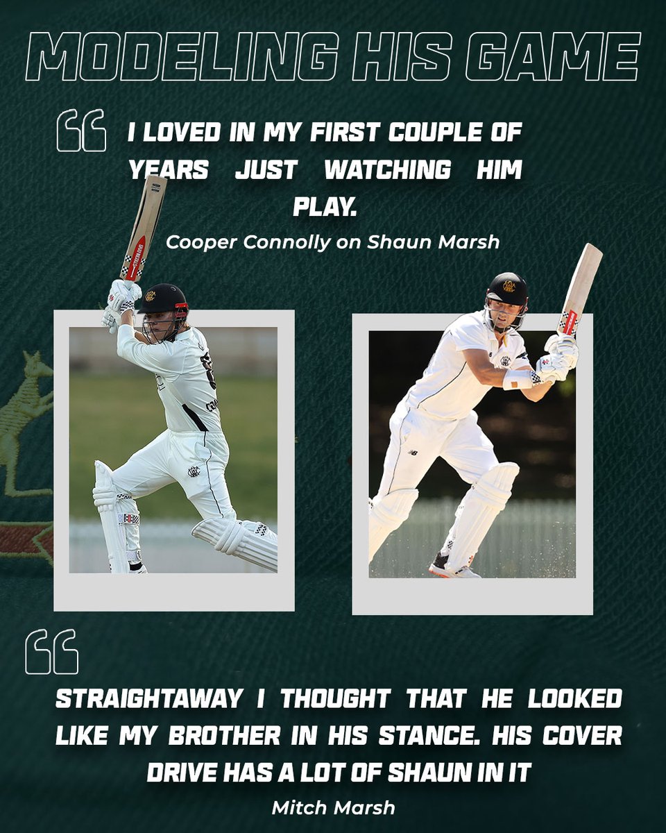 CricketAus's tweet photo. To who he modelled his game on. https://t.co/OpgYicVcPC