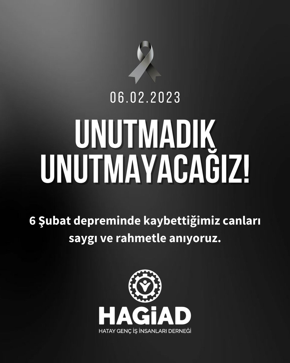 Unutmadık, Unutmayacağız! 6 Şubat depreminde kaybettiğimiz canları saygı ve rahmetle anıyoruz. #Hatay6Şubat #AsrınFelaketi #İkiYılGeçti #hataydepremi #hatay