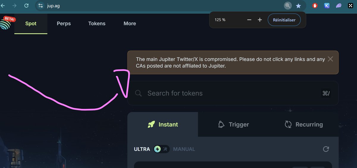 DayliCryptomeme's tweet photo. The scammers did Jupiter a solid! 🔥

Team handled it fast, with barely any damage, and sent alerts on all of their products.

This hack deepened my trust in $JUP and Jupiter Team. 

$JUP IS THE GOAT! https://t.co/pmMd723WVz