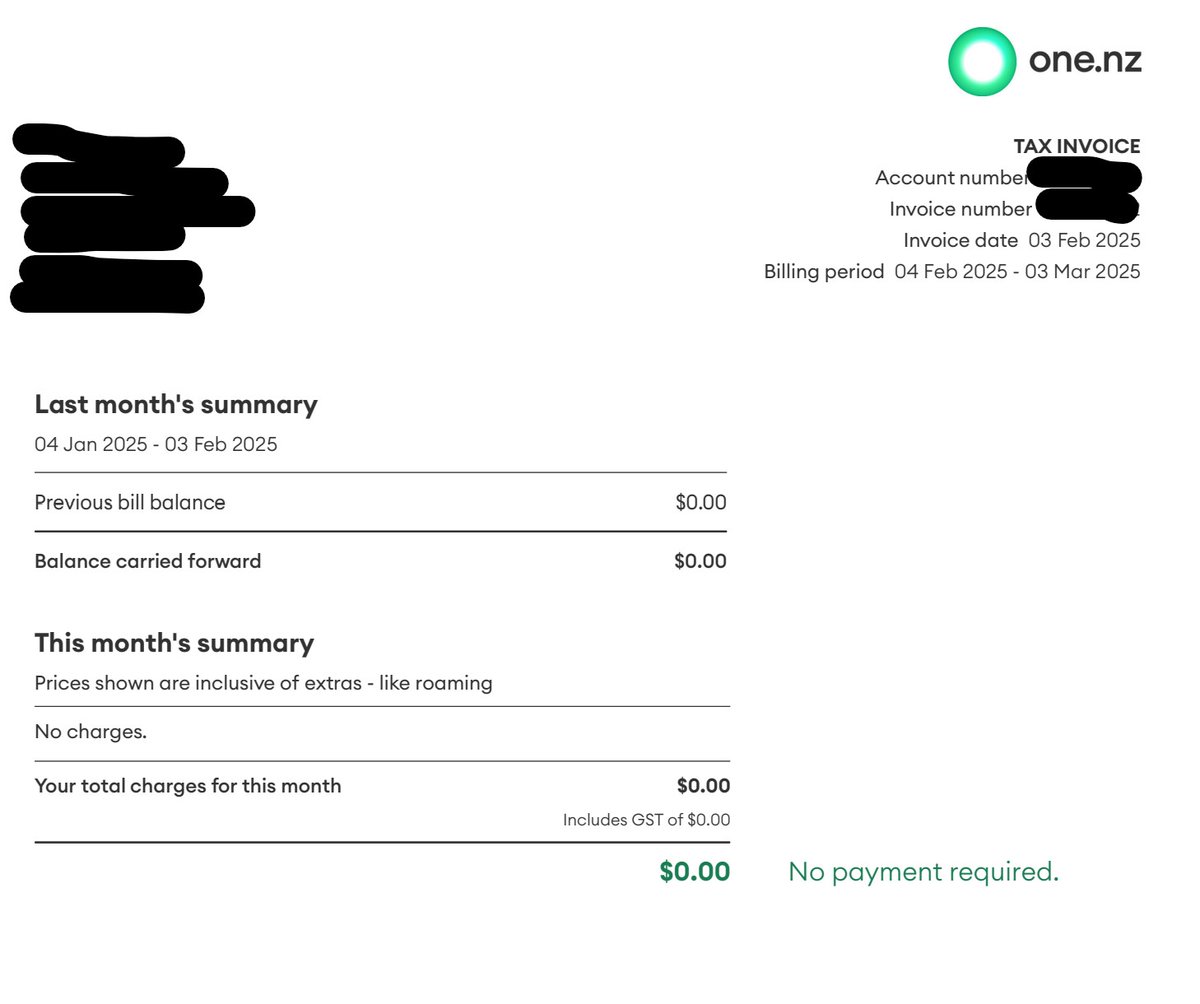 Hey <a href="/onenzofficial/">One New Zealand</a> why is this happening? I turned this service off some time ago because of an unjustified cost increase, but you persist in invoicing me $0.00 every month.