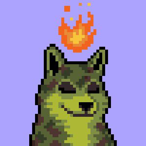 Silent wolf dreams deep,  
Flames dance above, soft and bright,  
Night's breath softly burns.