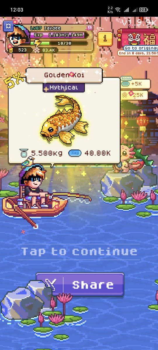 CaptainDeyb's tweet photo. I caught a Mythical Fish - Golden Koi fish ✌️ 
Join with me https://t.co/SFolMvvIWr #fishing_frenzy https://t.co/gkabe10OOe