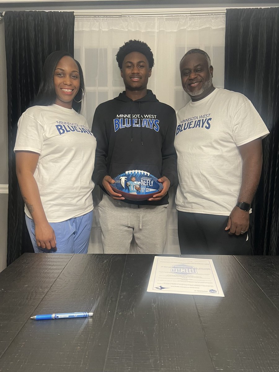 Jaylen Neely (@jaylen_neely) on Twitter photo After careful thought, I committed to Minnesota West CC💙! I thank God, my family, coaches, trainers, and friends that hepled me get to this point! Looking forward to the opportunity to play at the next level!
<a href="/LouisKraft/">Louis Kraft</a> <a href="/coachjsmithlbs/">Coach Jermaine Smith</a> <a href="/CoachTucker25/">Blake Tucker</a> <a href="/MnWestFB/">Minnesota West Football</a> After careful thought, I committed to Minnesota West CC💙! I thank God, my family, coaches, trainers, and friends that hepled me get to this point! Looking forward to the opportunity to play at the next level!
<a href="/LouisKraft/">Louis Kraft</a> <a href="/coachjsmithlbs/">Coach Jermaine Smith</a> <a href="/CoachTucker25/">Blake Tucker</a> <a href="/MnWestFB/">Minnesota West Football</a>
