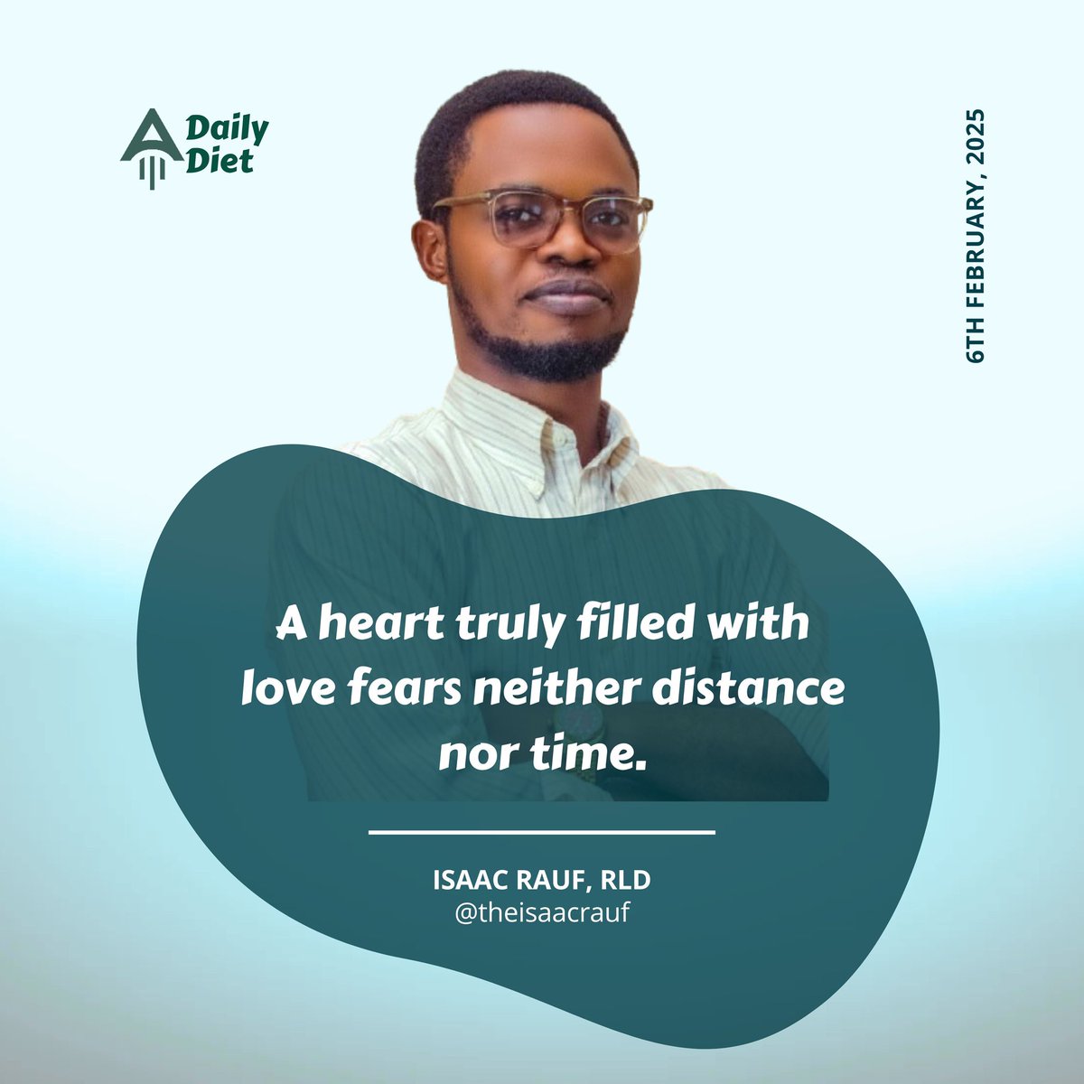 theisaacrauf's tweet photo. Daily Diet || Isaac Rauf, RLD || 06:02:2025
When love fills the heart, it becomes boundless, overcoming the limits of distance and time. True love endures through separation, grows stronger with patience.
#DailyDiet #eChurchHQ #theisaacrauf #EndlessLove #BoundlessConnection https://t.co/RA84S4RwA8