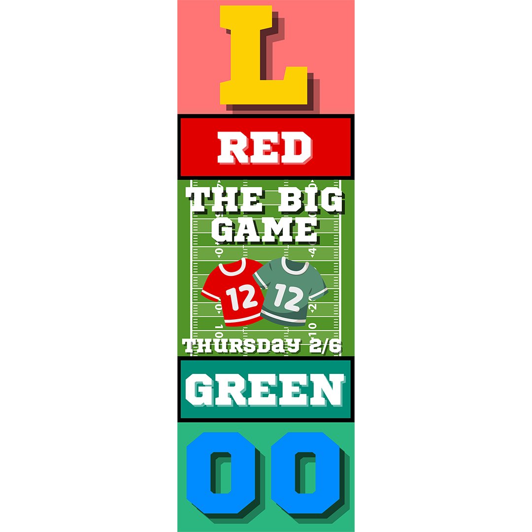 LTActivities's tweet image. 🏈 Who Ya Got for Sunday's Big Game: Green or Red? (#GoJake) 👀
Rock green if you're FLYING with Philly or go red (👎) for KC.
#LTSpiritWeek #WeAreLT #JustPickTwo