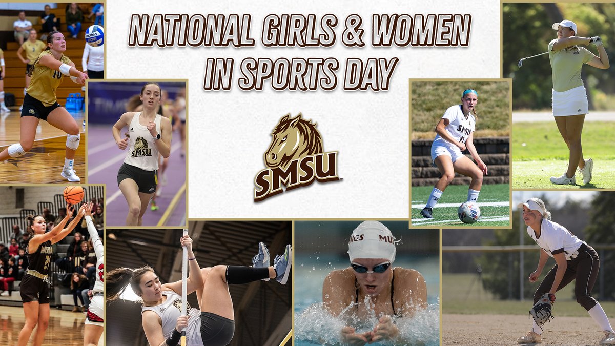 Happy National Girls &amp; Women in Sports Day🎊 

SMSU is proud to recognize the achievements of our female athletes and their commitment to their sport every single day. Way to go ladies!🐴 

#girlsandwomeninsportsday #LetsRide