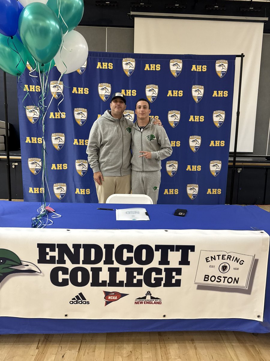 Agoura High School Football (@atownfootball) on Twitter photo Congratulations <a href="/reggiezuckerman/">Reggie Davis Zuckerman</a> on signing to play at <a href="/EndicottFB/">Endicott College Football</a> Y’all got a good one coming your way!!
<a href="/CoachCroick/">Dustin Croick</a> <a href="/Tarek_Fattal/">Tarek Fattal</a> <a href="/latsondheimer/">eric sondheimer</a> <a href="/EliavAppelbaum/">Eliav Appelbaum</a> <a href="/vcsjoecurley/">Joe Curley</a> <a href="/TheAcornSports/">Acorn Sports</a> Congratulations <a href="/reggiezuckerman/">Reggie Davis Zuckerman</a> on signing to play at <a href="/EndicottFB/">Endicott College Football</a> Y’all got a good one coming your way!!
<a href="/CoachCroick/">Dustin Croick</a> <a href="/Tarek_Fattal/">Tarek Fattal</a> <a href="/latsondheimer/">eric sondheimer</a> <a href="/EliavAppelbaum/">Eliav Appelbaum</a> <a href="/vcsjoecurley/">Joe Curley</a> <a href="/TheAcornSports/">Acorn Sports</a>