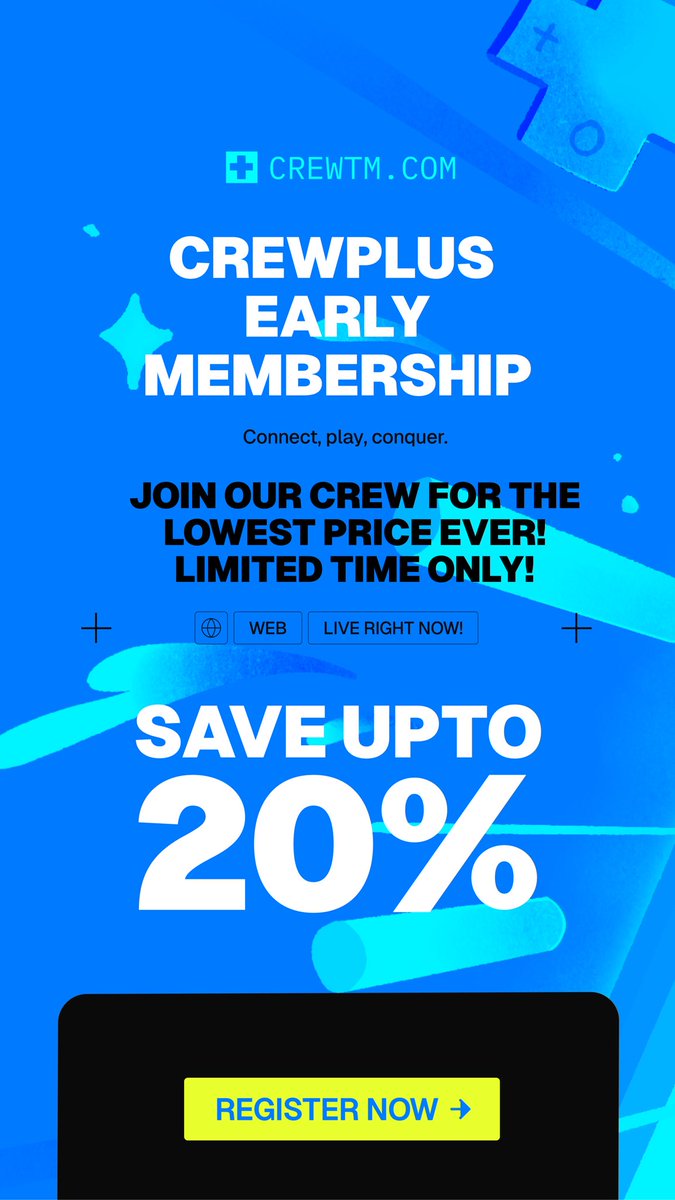 SKDIVinc's tweet photo. 🚀 CREW™ just got an upgrade! 🎮
🔹 Sign-Up & Login – Your profile, your way.
🔹 Subscriptions Live! – Pre-sale 20% OFF 💰
🔹 Gaming Integration – Connect with Steam, Xbox & more! 🔗
Join the next level of gaming → https://t.co/qLDTeehWPG
#CREWupdate #GamingCommunity #GameOn https://t.co/35cOi7drBp