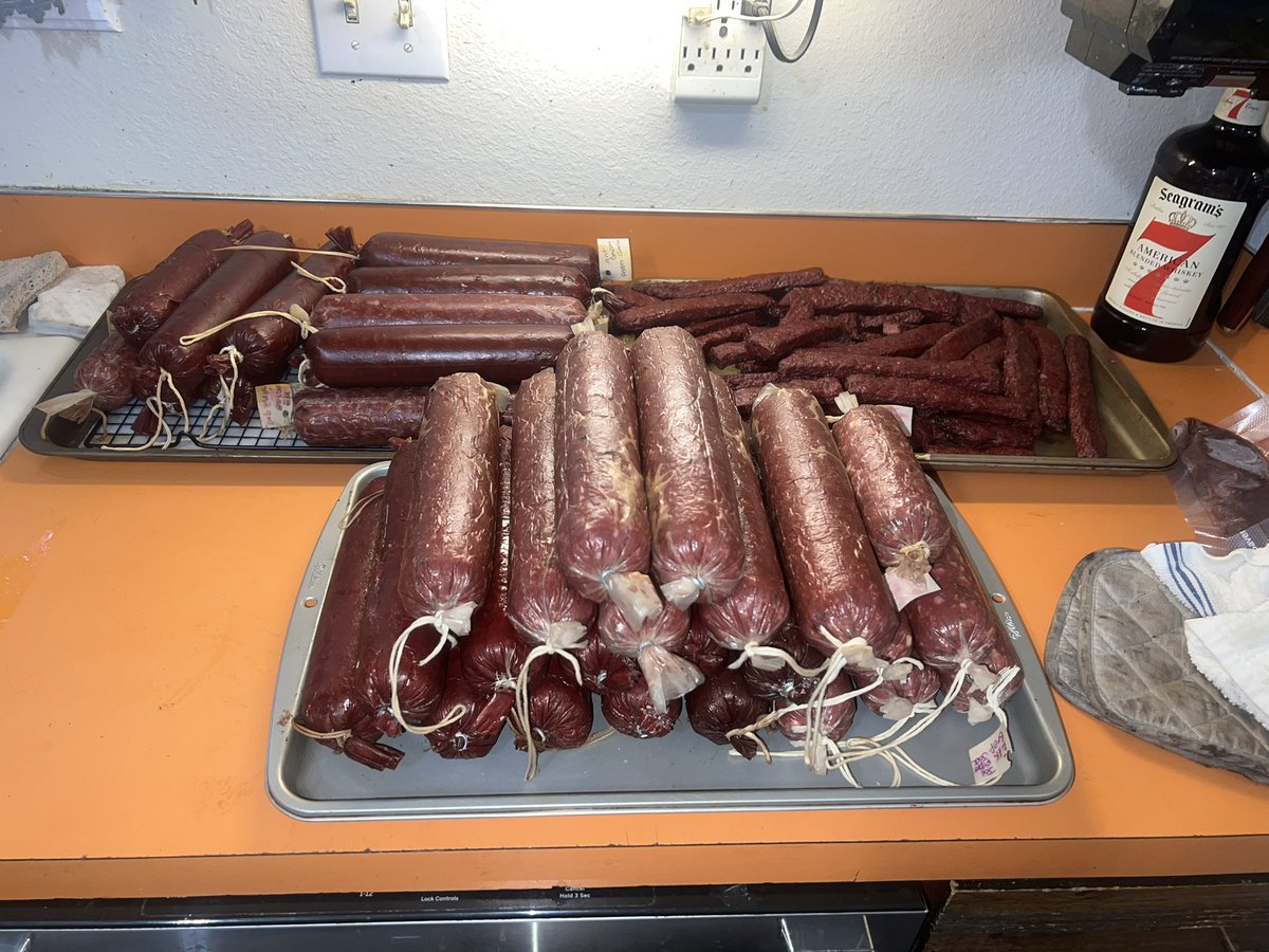 Elk summer sausage and ground elk jerky are done! Now to vacuum seal and freeze