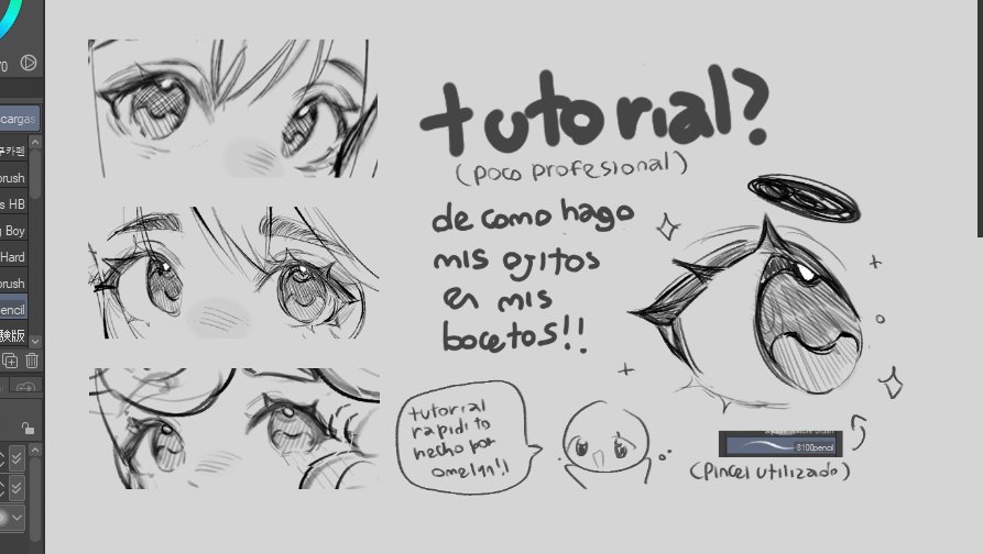 -- AHORA!! tutorial rapidito de como hago los ojitos en mis bocetooos 🧵