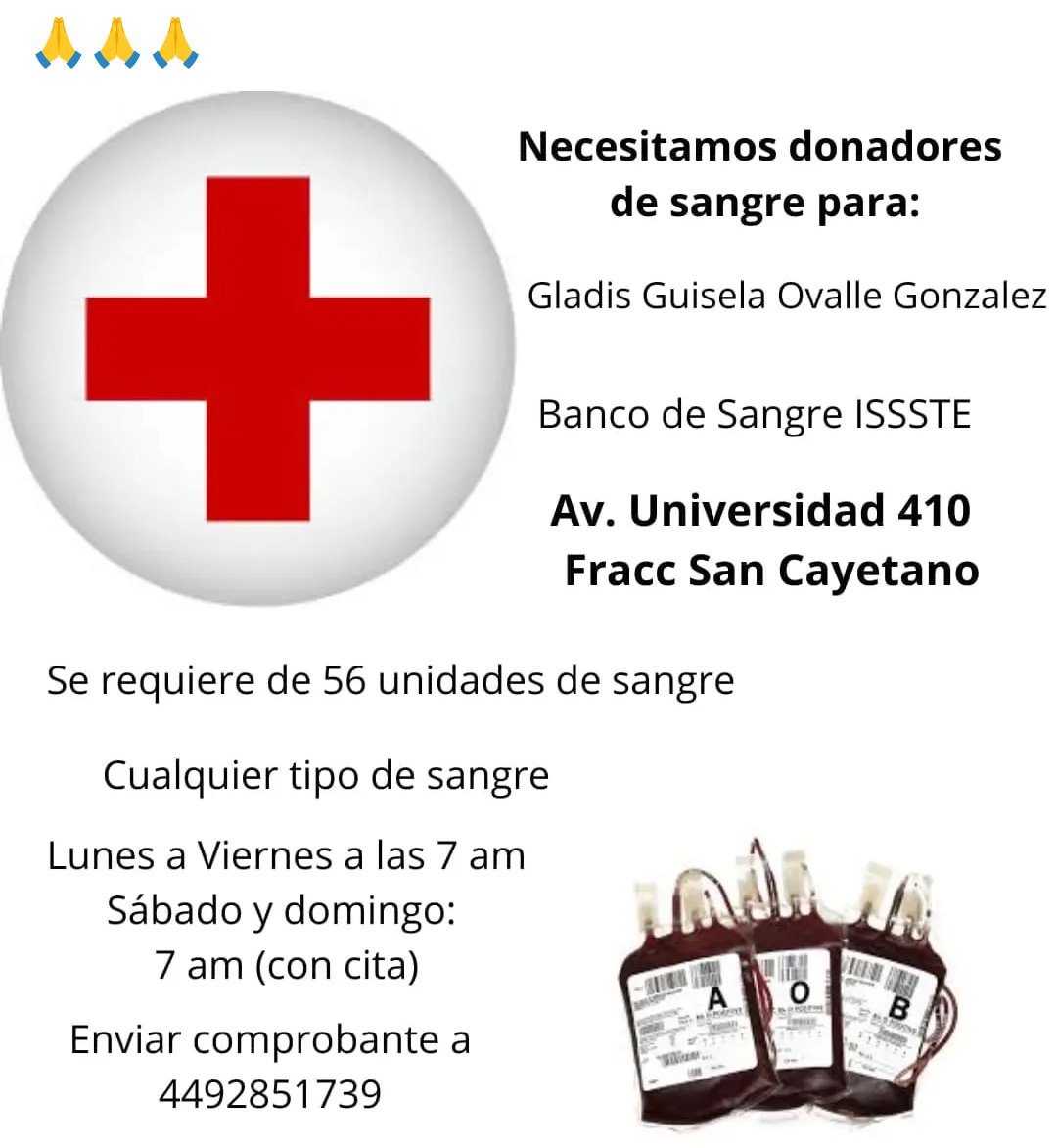 Xipactli's tweet photo. #Aguascalientes
Necesitamos #56 unidades de #Sangre, por favor ayúdanos con tu #donación o #compartiendo.
¡Gracias!
#Blooddonation #Blooddonor
#DonadorDeSangre #DonadorAltruista. https://t.co/GxyLS16BpX