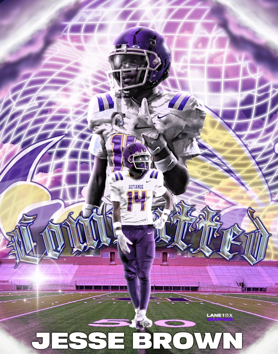 Jesse Brown (@jessetaybrown) on Twitter photo I wanna give thanks and give honor to the man above for this opportunity I have been given. 100% committed 💜💛<a href="/DefiCollegeFB/">Defiance College Football</a> <a href="/Coach_Black7/">Coach Black</a> <a href="/Coach_Mobley/">Coach Mobley</a> #AGTG✝️ #JacketNation I wanna give thanks and give honor to the man above for this opportunity I have been given. 100% committed 💜💛<a href="/DefiCollegeFB/">Defiance College Football</a> <a href="/Coach_Black7/">Coach Black</a> <a href="/Coach_Mobley/">Coach Mobley</a> #AGTG✝️ #JacketNation