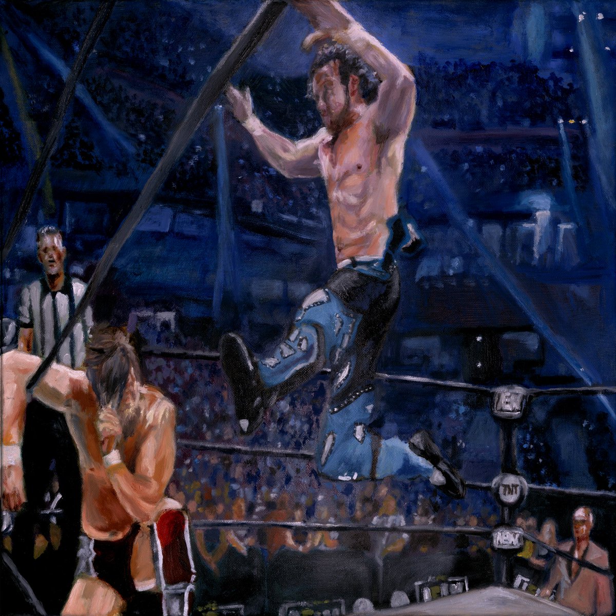 kenny omega v. bryan danielson, grand slam ‘21 ☆ (2025) oil painting