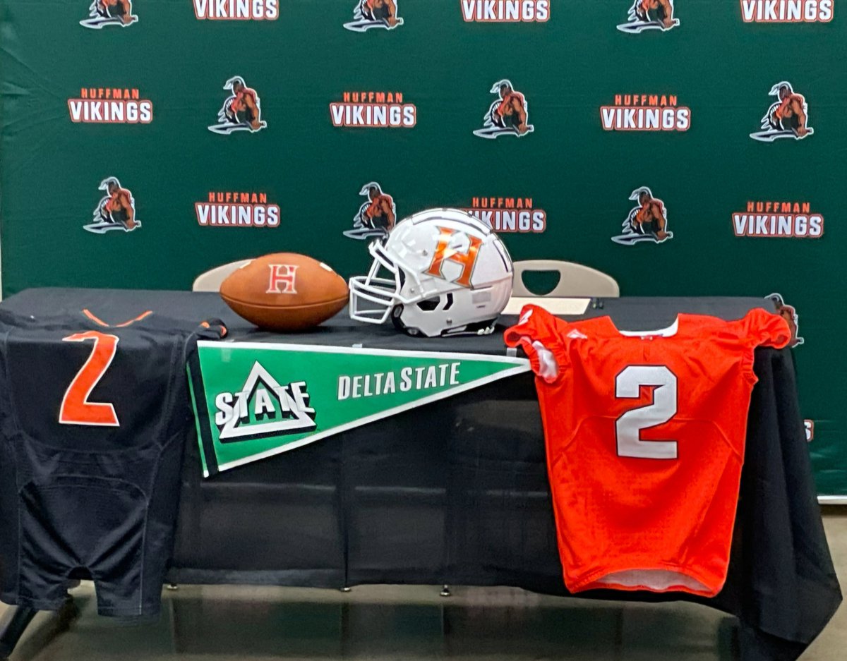 Huffman Football (@huffmanfootba11) on Twitter photo Congratulations to our scholar-athlete <a href="/Justin_Nelson2/">Justin Nelson</a> for signing his letter of internt to further his education and playing career at Delta State University! We're proud of his accomplishments both on and off the field! โ๏ธ๐ Congratulations to our scholar-athlete <a href="/Justin_Nelson2/">Justin Nelson</a> for signing his letter of internt to further his education and playing career at Delta State University! We're proud of his accomplishments both on and off the field! โ๏ธ๐