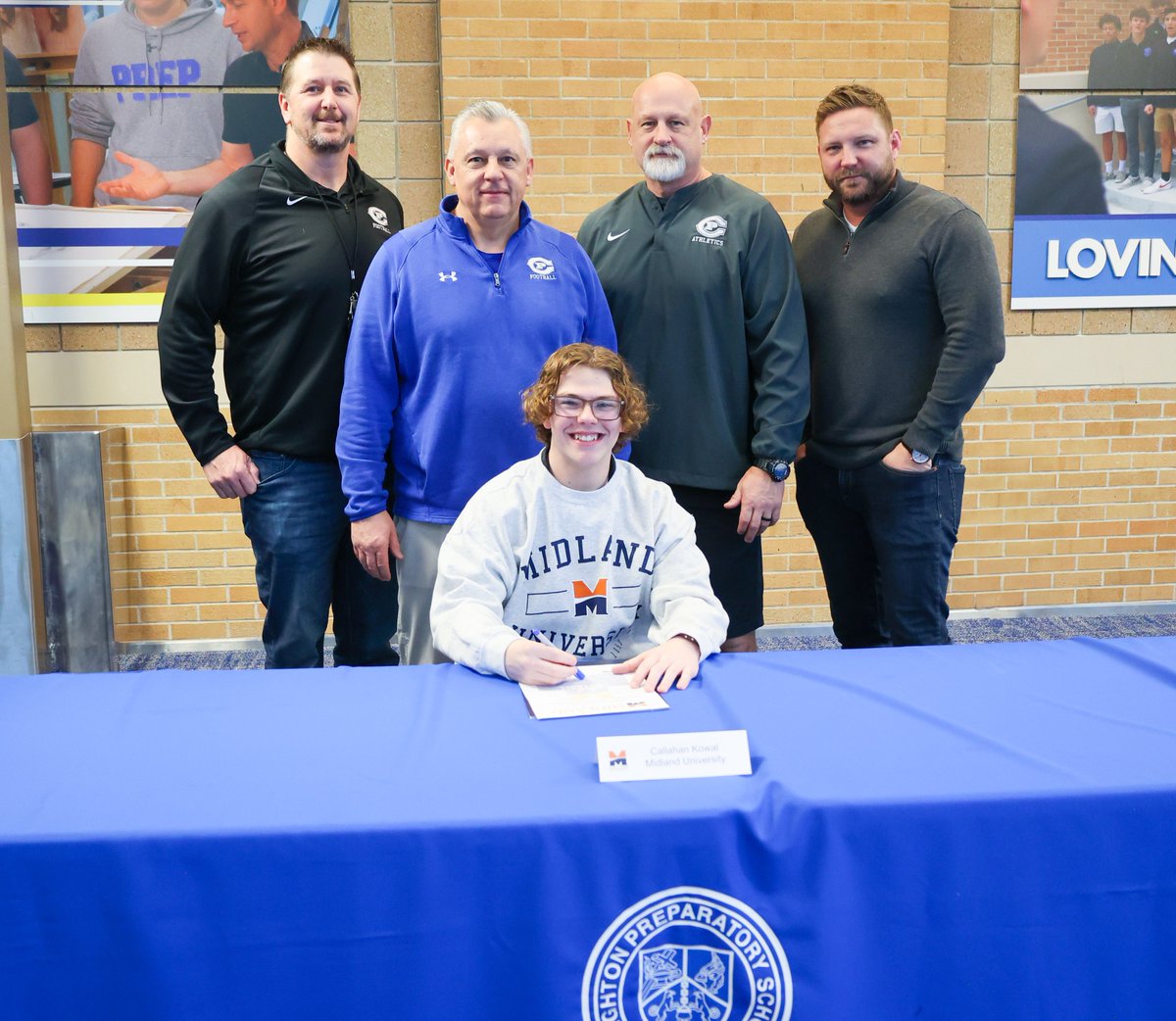 Creighton Prep (@creightonprep) on Twitter photo Kudos to Callahan Kowal, headed to <a href="/MidlandU/">Midland University</a> for academics and football!
<a href="/CPFootball17/">Creighton Prep FB</a> <a href="/Midland_Sports/">Midland Warriors</a> <a href="/MidlandU/">Midland University</a> Kudos to Callahan Kowal, headed to <a href="/MidlandU/">Midland University</a> for academics and football!
<a href="/CPFootball17/">Creighton Prep FB</a> <a href="/Midland_Sports/">Midland Warriors</a> <a href="/MidlandU/">Midland University</a>