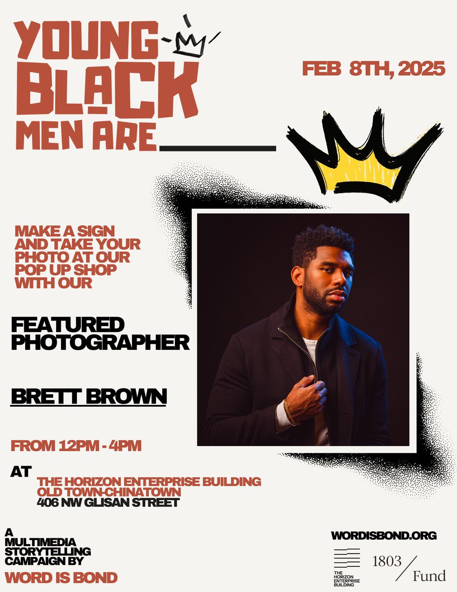 Word is Bond 👑 (@wordisbondpdx) on Twitter photo Come join us this Saturday and meet our featured photographer, <a href="/the_brettbrown/">Brett Brown</a> ! 📸 Make a sign, take a photo, and help us continue celebrating Black History Month. This event is FREE for the community, so bring your friends and family! Let’s continue celebrating our multimedia Come join us this Saturday and meet our featured photographer, <a href="/the_brettbrown/">Brett Brown</a> ! 📸 Make a sign, take a photo, and help us continue celebrating Black History Month. This event is FREE for the community, so bring your friends and family! Let’s continue celebrating our multimedia