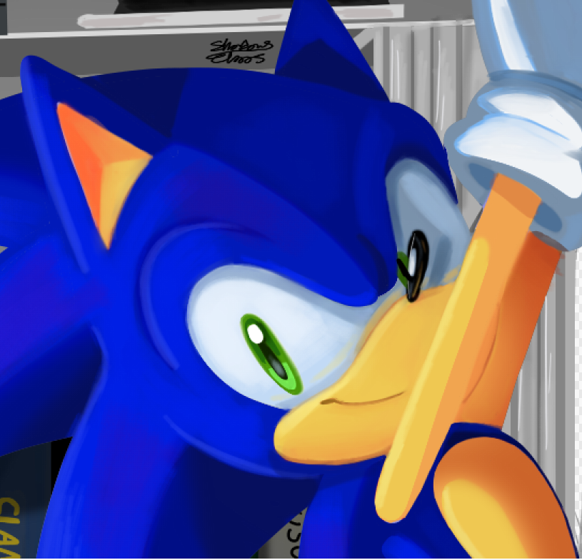 Shad0wsCha0s's tweet photo. The bookshelf on my desk ^v^ tried a rendering style #SonicTheHedgehog #sonicart #sonicartist #sonicrender https://t.co/21d2qUkR6w