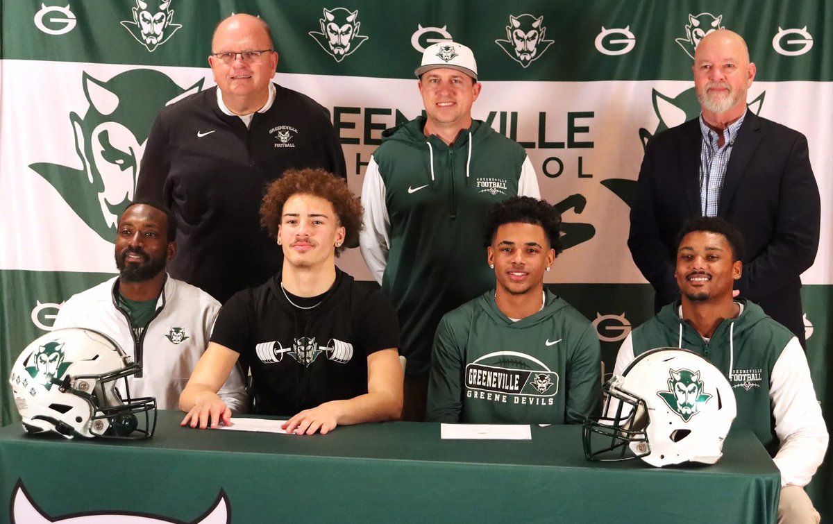 GREENEVILLE FOOTBALL (@greenedevilsfb) on Twitter photo Congratualtions to <a href="/ThomasLollar_/">Thomas Lollar</a> & <a href="/JaxsonNichols_/">Jaxson Nichols</a> for signing to play 🏈 <a href="/UCPatriotFball/">UC Patriot Football</a> & <a href="/MACBulldogsFB/">McPherson Football</a>. Thank you to all the family, friends, & coaches who came to support them. Look forward to their future, big things are coming! Go Patriots! Go Bulldogs! Go Devils! Congratualtions to <a href="/ThomasLollar_/">Thomas Lollar</a> & <a href="/JaxsonNichols_/">Jaxson Nichols</a> for signing to play 🏈 <a href="/UCPatriotFball/">UC Patriot Football</a> & <a href="/MACBulldogsFB/">McPherson Football</a>. Thank you to all the family, friends, & coaches who came to support them. Look forward to their future, big things are coming! Go Patriots! Go Bulldogs! Go Devils!