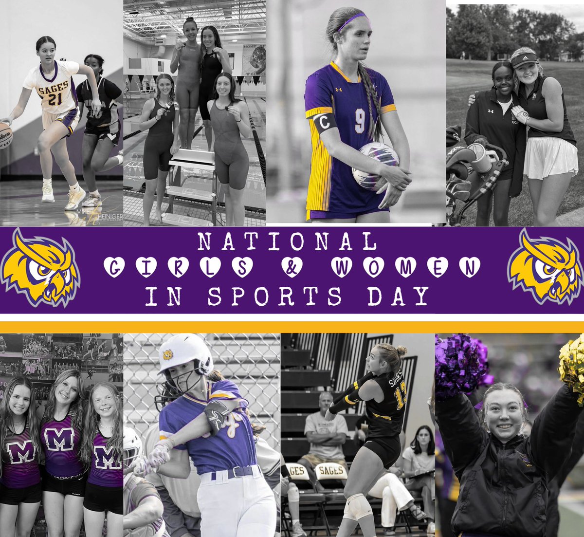 Happy National Girls and Women in Sports Day from the Sages! 

Join us in celebrating and empowering women in sports, not just today but every day! 

We're proud to honor our amazing female student-athletes today and always.  
💜 💛

#GoSages
