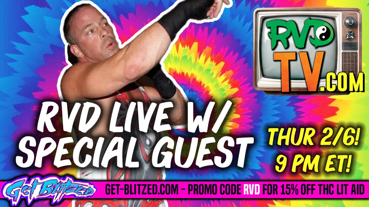 Rob Van Dam (@therealrvd) on Twitter photo TOMORROW at 9:15 PM ET - Join RVD LIVE for a DAM good special guest joining us on <a href="/RVDPod/">1 Of A Kind With RVD - RVDTV.com</a>! Who could it be? Hmm... 🤔 RVDTV.com! TOMORROW at 9:15 PM ET - Join RVD LIVE for a DAM good special guest joining us on <a href="/RVDPod/">1 Of A Kind With RVD - RVDTV.com</a>! Who could it be? Hmm... 🤔 RVDTV.com!