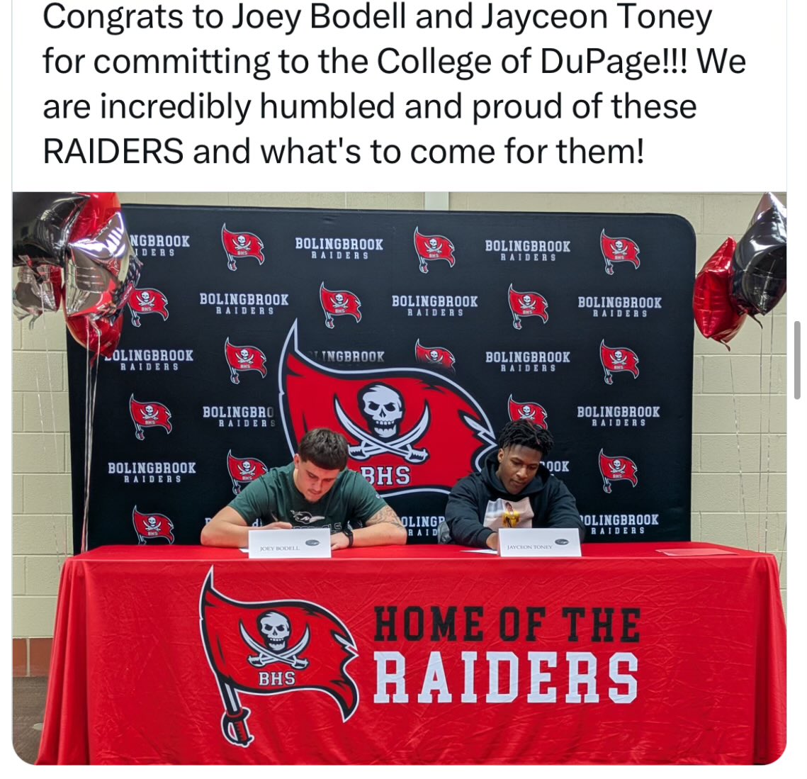 Super proud of Joey and Jayceon on their commitments to College of DuPage 🦾 R.A.C.